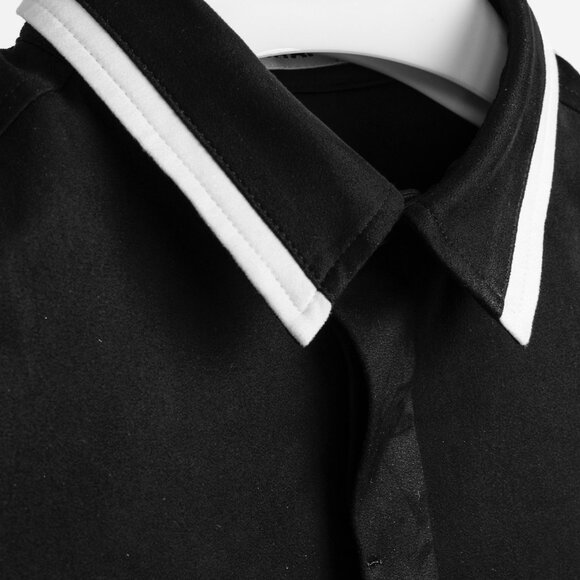 Issey Miyake Black White Moleskin Button Up Shirt - Picture 5 of 11